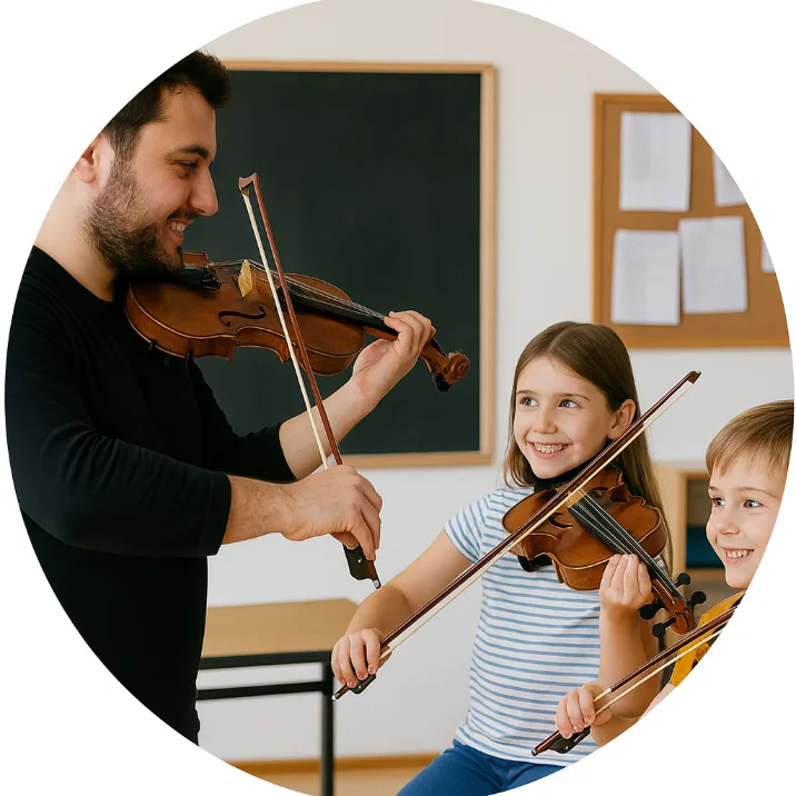 Glenn Zuili enseignant le violon